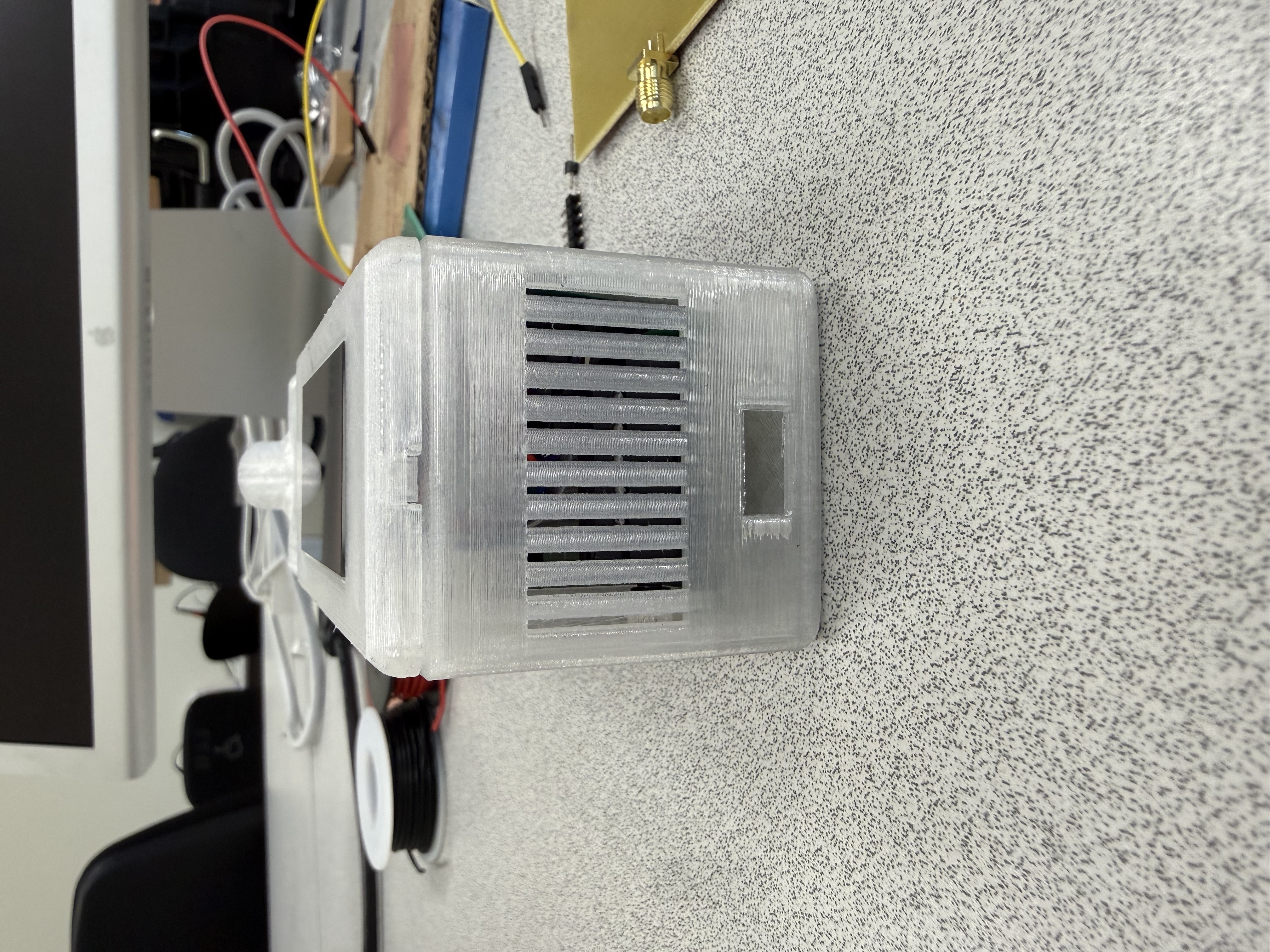 Rear view of the translucent Breathalyze-BG enclosure and sensor ventilation